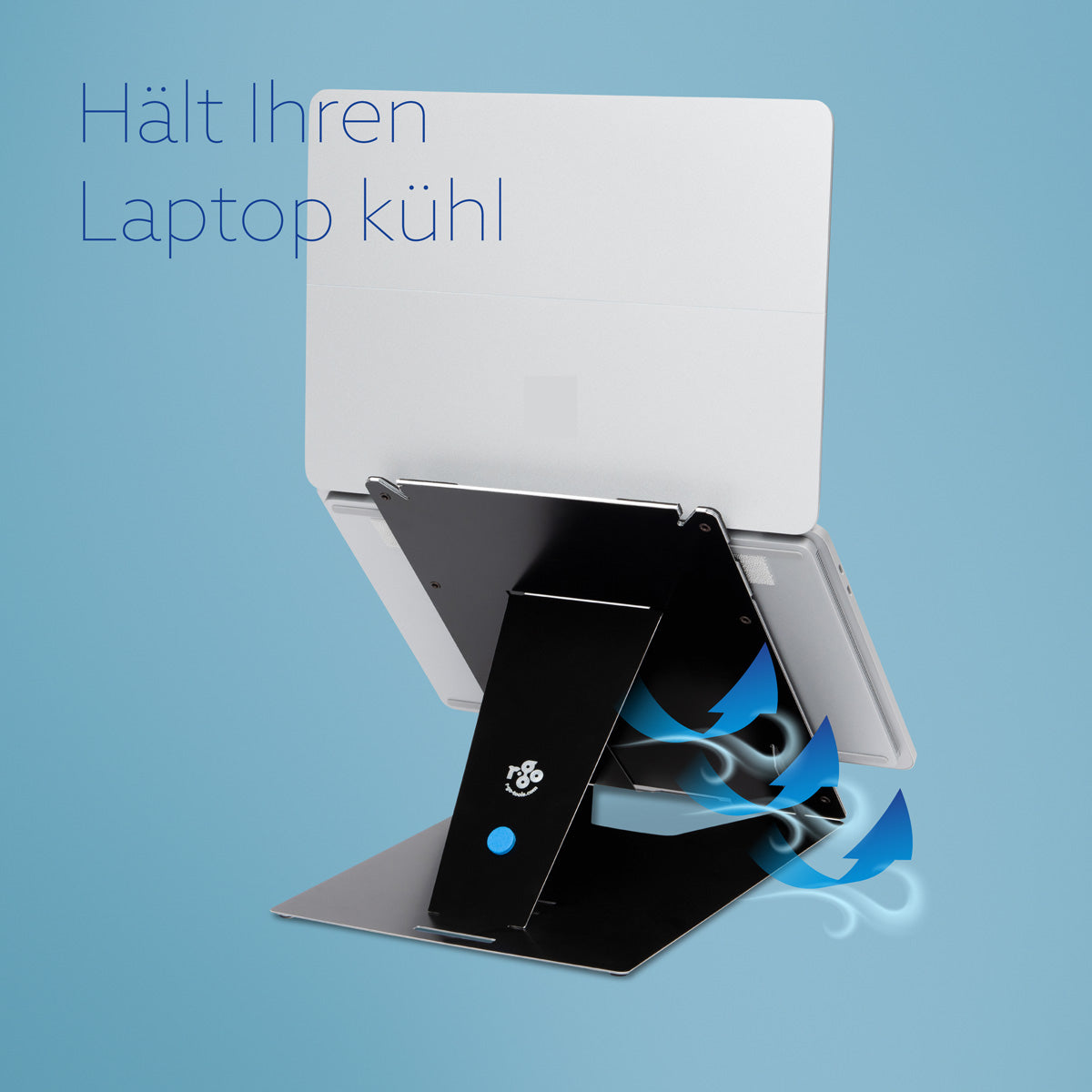 R-Go Tools Laptopständer R-Go Riser Duo, Tablet- und Laptop-Ständer in 1, ergonomisch faltbarer und einstellbarer Ständer, schwarz