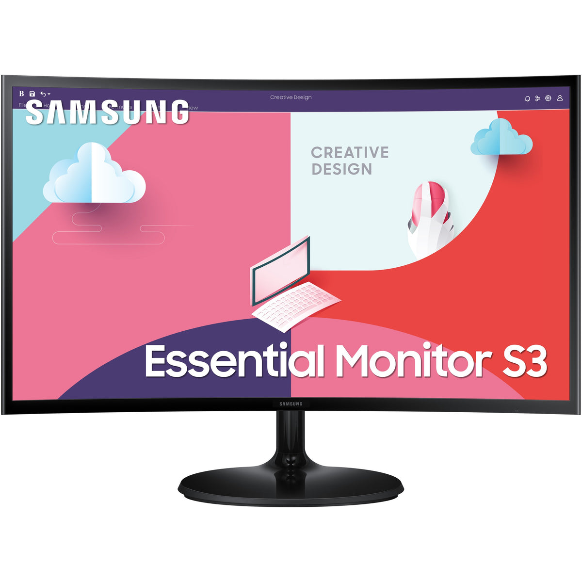 68.6cm/27'' (1920x1080) Samsung C27F364EAU Essential 16:9 4ms 75Hz HDMI VGA Full HD Black
