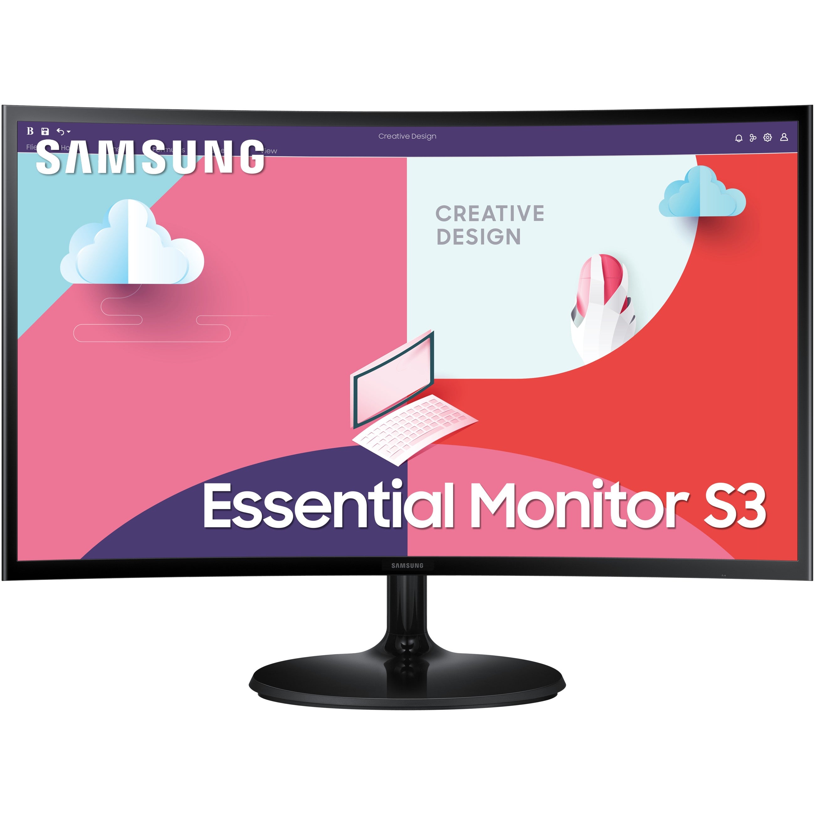68.6cm/27'' (1920x1080) Samsung C27F364EAU Essential 16:9 4ms 75Hz HDMI VGA Full HD Black