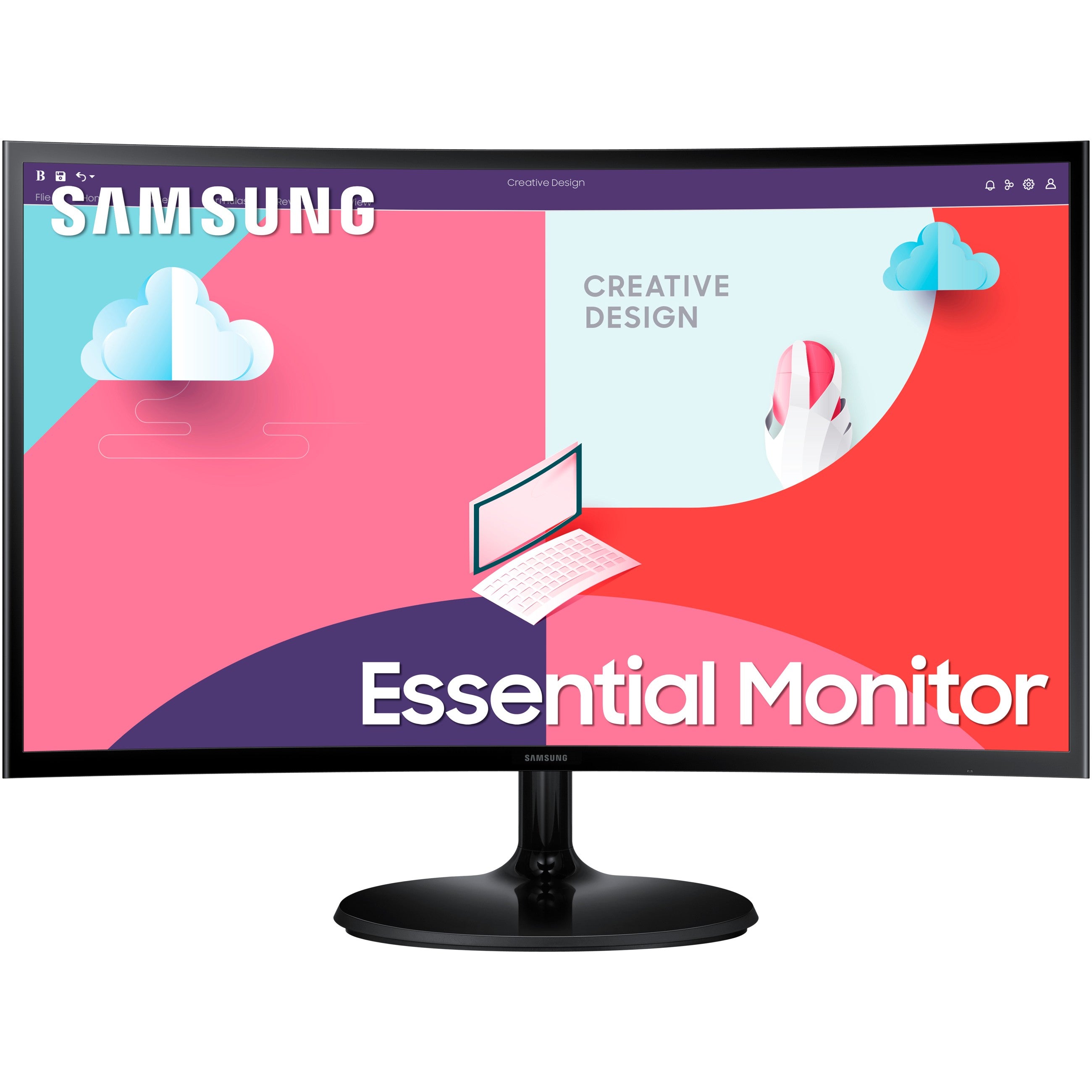 68.6cm/27'' (1920x1080) Samsung C27F364EAU Essential 16:9 4ms 75Hz HDMI VGA Full HD Black