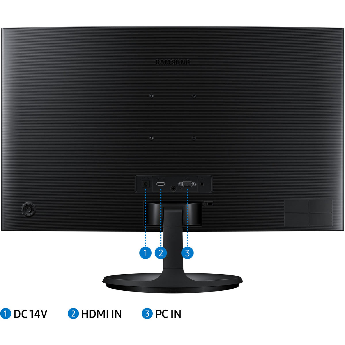 68.6cm/27'' (1920x1080) Samsung C27F364EAU Essential 16:9 4ms 75Hz HDMI VGA Full HD Black