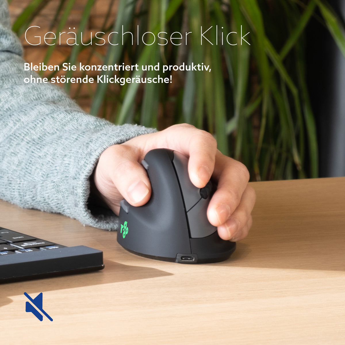 R-Go Tools Ergonomische Maus R-Go HE Break mit Pausensoftware, groß (Handlänge ≥ 185mm), für Linkshänder, bluetooth, schwarz