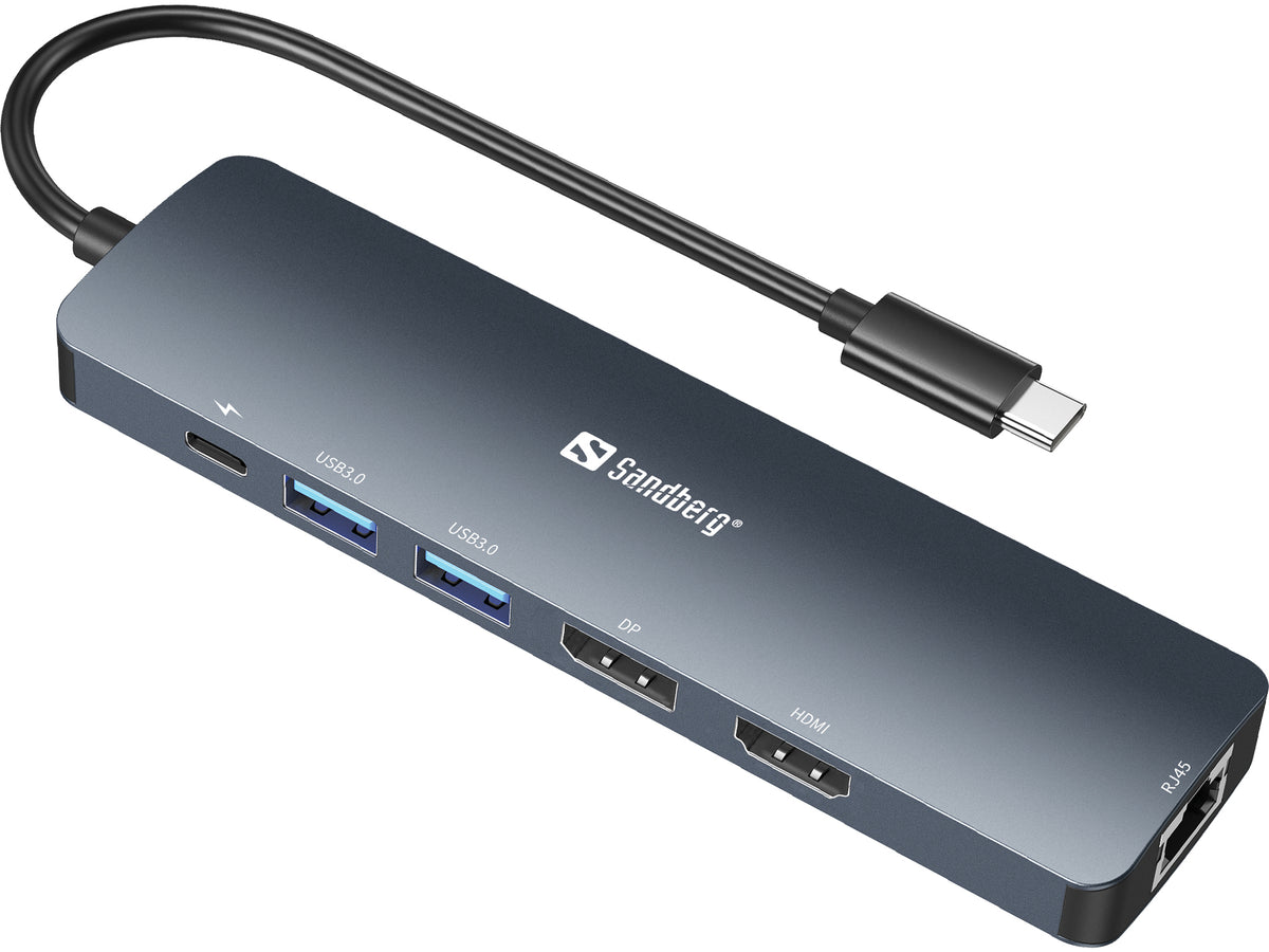 Sandberg 136-43 laptop-dockingstation & portreplikator USB 3.2 Gen 1 (3.1 Gen 1) Type-C Grau