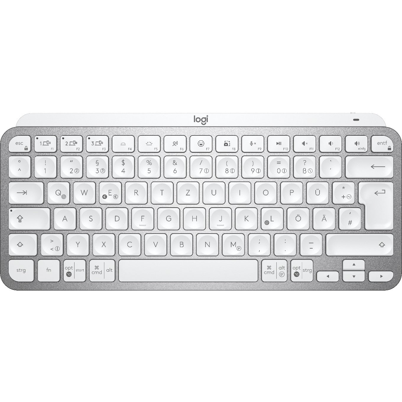 Logitech MX Keys Mini - Tastatur - Hintergrundbeleuchtung Pale Gray