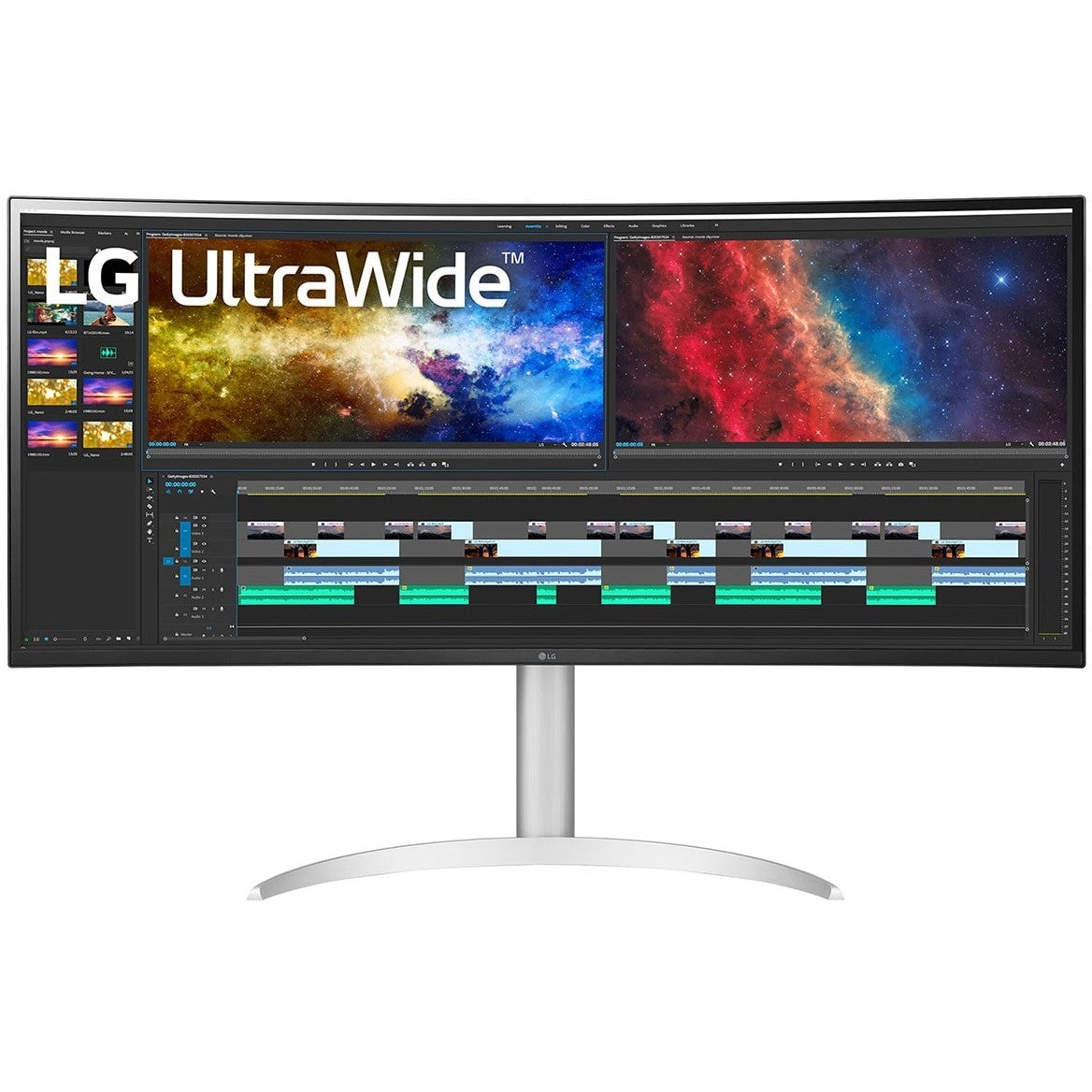 96.5cm/38" (3840x1600) LG UltraWide 38BQ85C-W 21:9 UWQHD IPS Curved 5ms 75Hz HDMI DP USB-C Speaker White