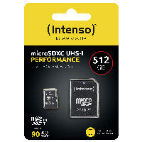 Intenso microSD 512GB UHS-I Perf CL10| Performance Klasse 10