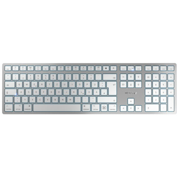 Cherry KW 9100 SLIM - Tastiera wireless bianca QWERTZ DE con layout Mac