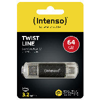 Intenso Twist Line USB-Stick 64 GB USB Type-A / USB Type-C 3.2 Gen 1 (3.1 Gen 1) Anthrazit