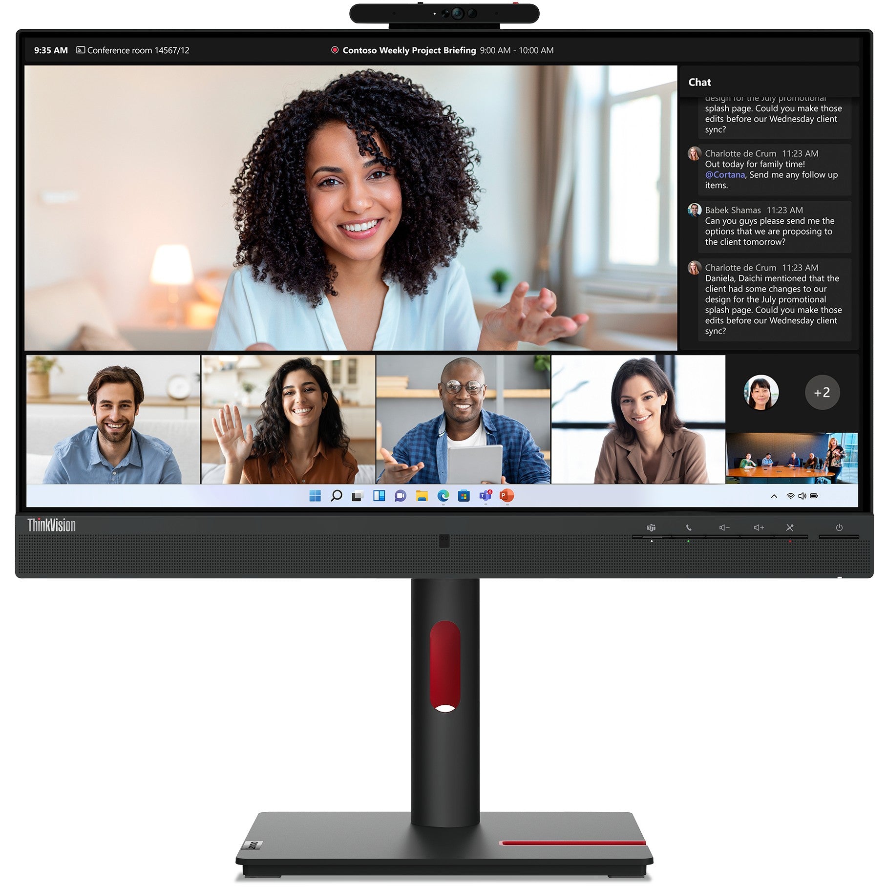 61cm/24" (1920x1080) Lenovo ThinkVision T24mv-30 16:9 FHD IPS 75Hz 4ms HDMI DP USB-C Speaker Black