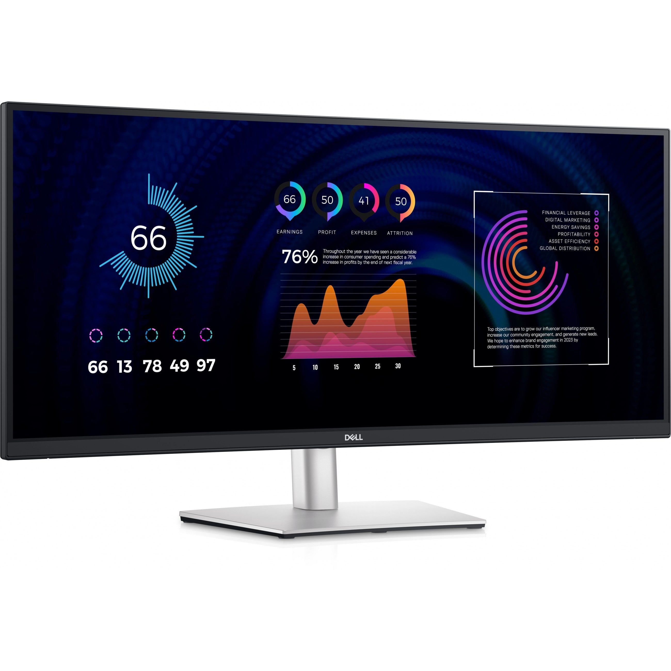 86.4cm/34" (3440x1440) Dell P3424WE WQHD IPS Curved 21:9 60Hz 5ms HDMI DP USB-Hub VESA Black/Silver