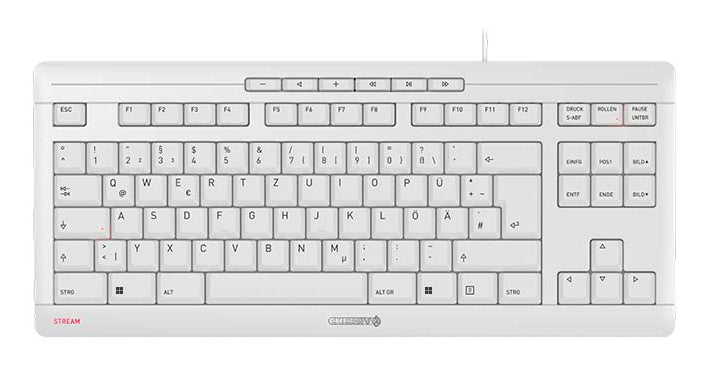 CHERRY STREAM KEYBOARD TKL Tastatur Universal USB QWERTZ Deutsch Weiß