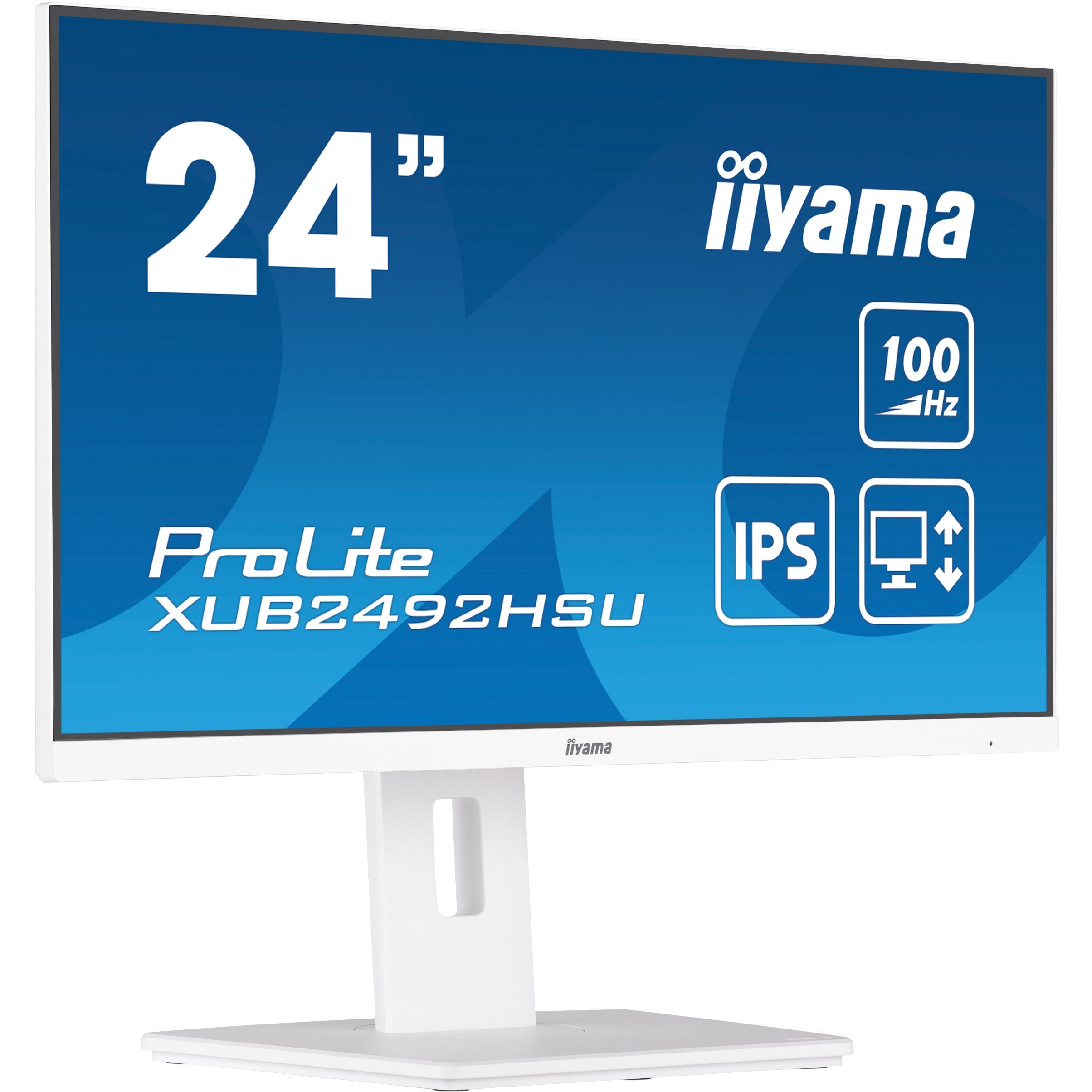 61cm/24" (1920x1080) iiyama ProLite XUB2492HSU-W6 16:9 FHD IPS 100Hz 0.4ms HDMI DP Pivot Speaker White