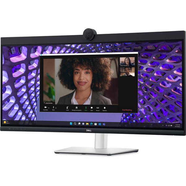 86.71cm/34" (3440x1440) Dell P3424WEB 21:9 Incurvé WQHD IPS 60Hz 5ms HDMI DP RJ45 Webcam USB-C VESA Noir/Argent