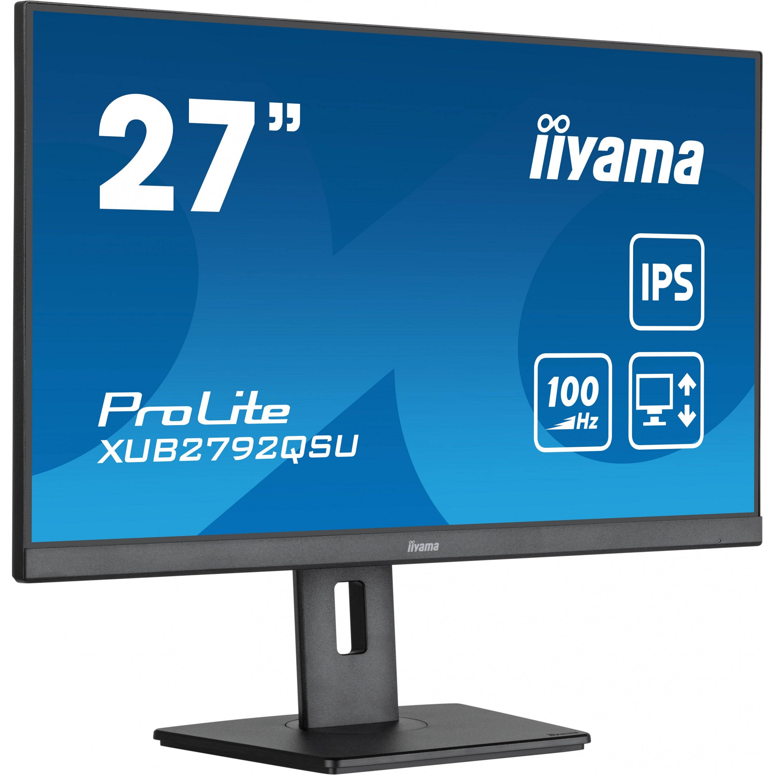 68.5cm/27" (2560x1440) iiyama ProLite XUB2792QSU-B6 16:9 WQHD IPS 100Hz 0.4ms HDMI DP USB Pivot Speaker Black
