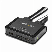 StarTech KVM Switch 2xKVM 2xDP-M 1xDP-W 2xUSB-M&W 4xAudio Ausgang Klinke 2xAudio Eingang Klinke StarTech Black – Ansicht 2