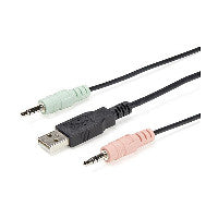 StarTech KVM Switch 2xKVM 2xDP-M 1xDP-W 2xUSB-M&W 4xAudio Ausgang Klinke 2xAudio Eingang Klinke StarTech Black – Ansicht 3