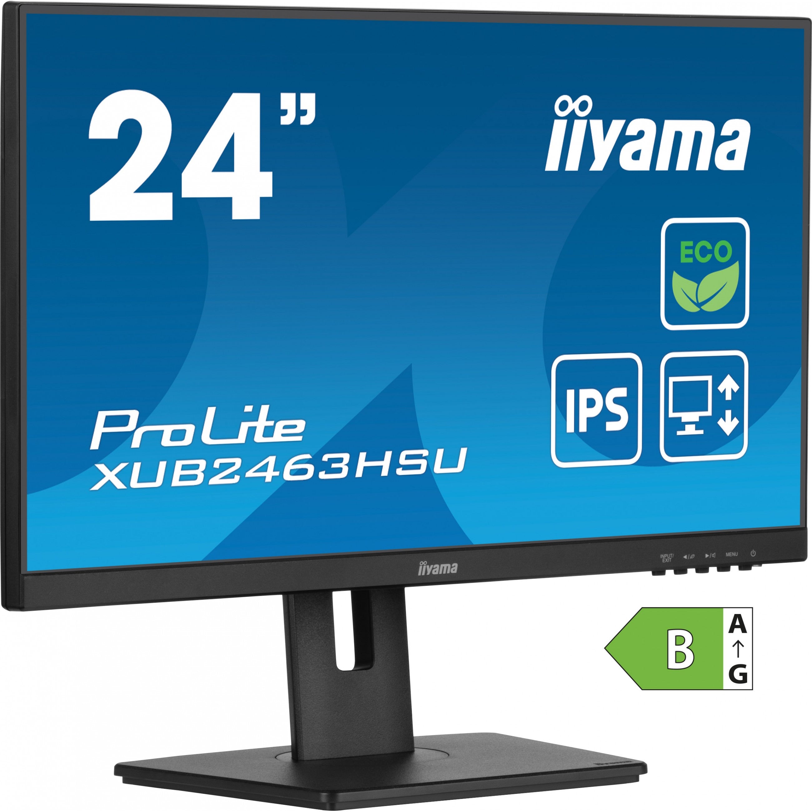 60.5cm/24" (1920x1080) iiyama Prolite XUB2463HSU-B1 16:9 FHD IPS 100Hz 3ms HDMI DP USB LS Pivot Black