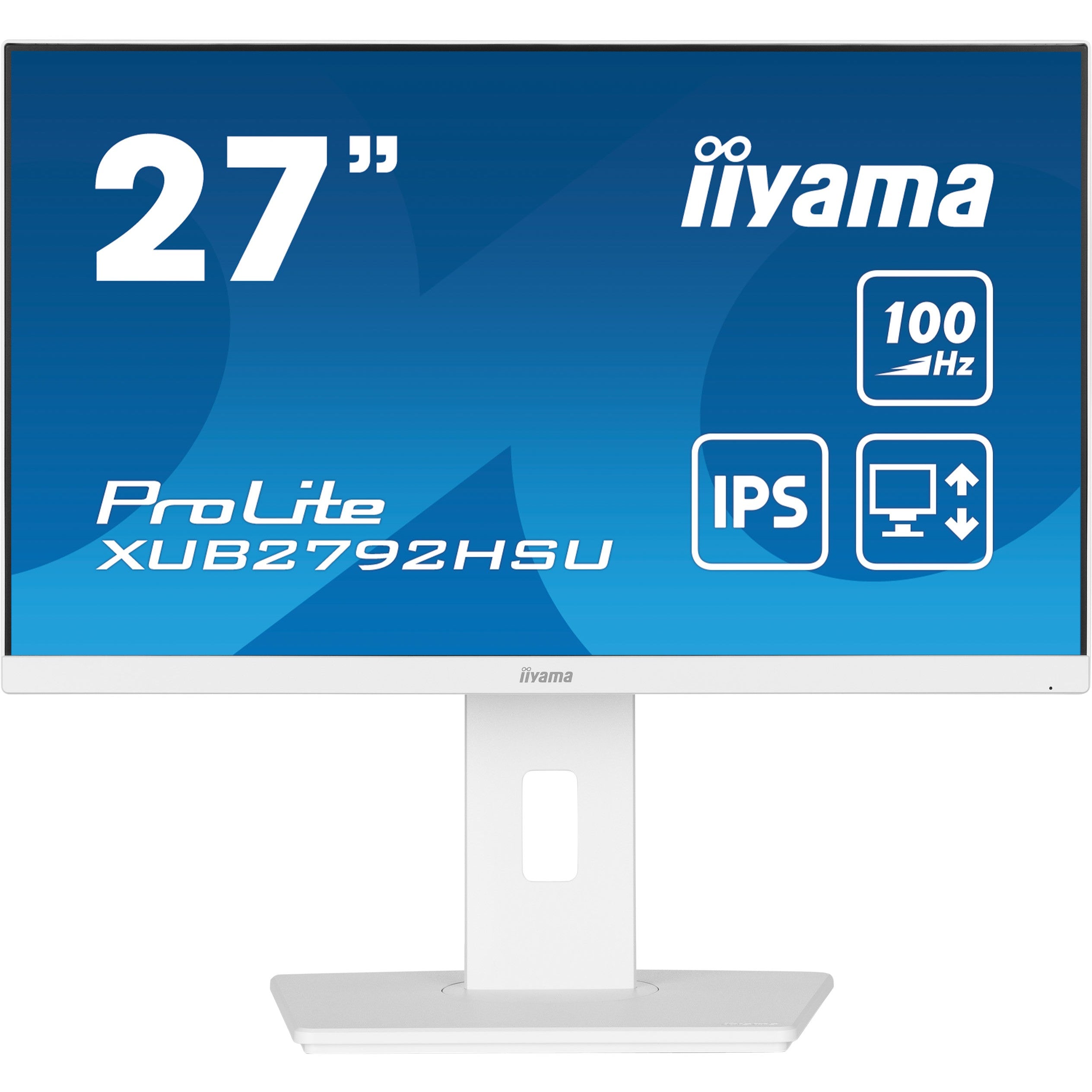 68.6cm/27" (1920x1080) iiyama Prolite XUB2792HSU-W6 16:9 FHD IPS 100Hz 0.4ms HDMI DP USB LS Pivot Vesa White