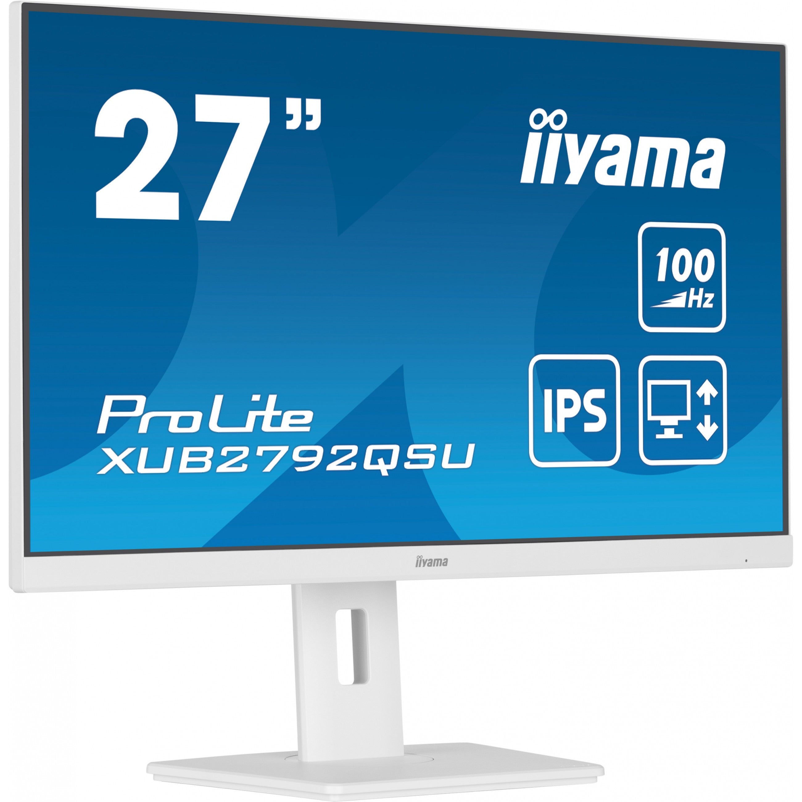 68.5cm/27" (2560x1440) iiyama Prolite XUB2792QSU-W6 16:9 WQHD IPS 100Hz 0.4ms HDMI DP USB Pivot White
