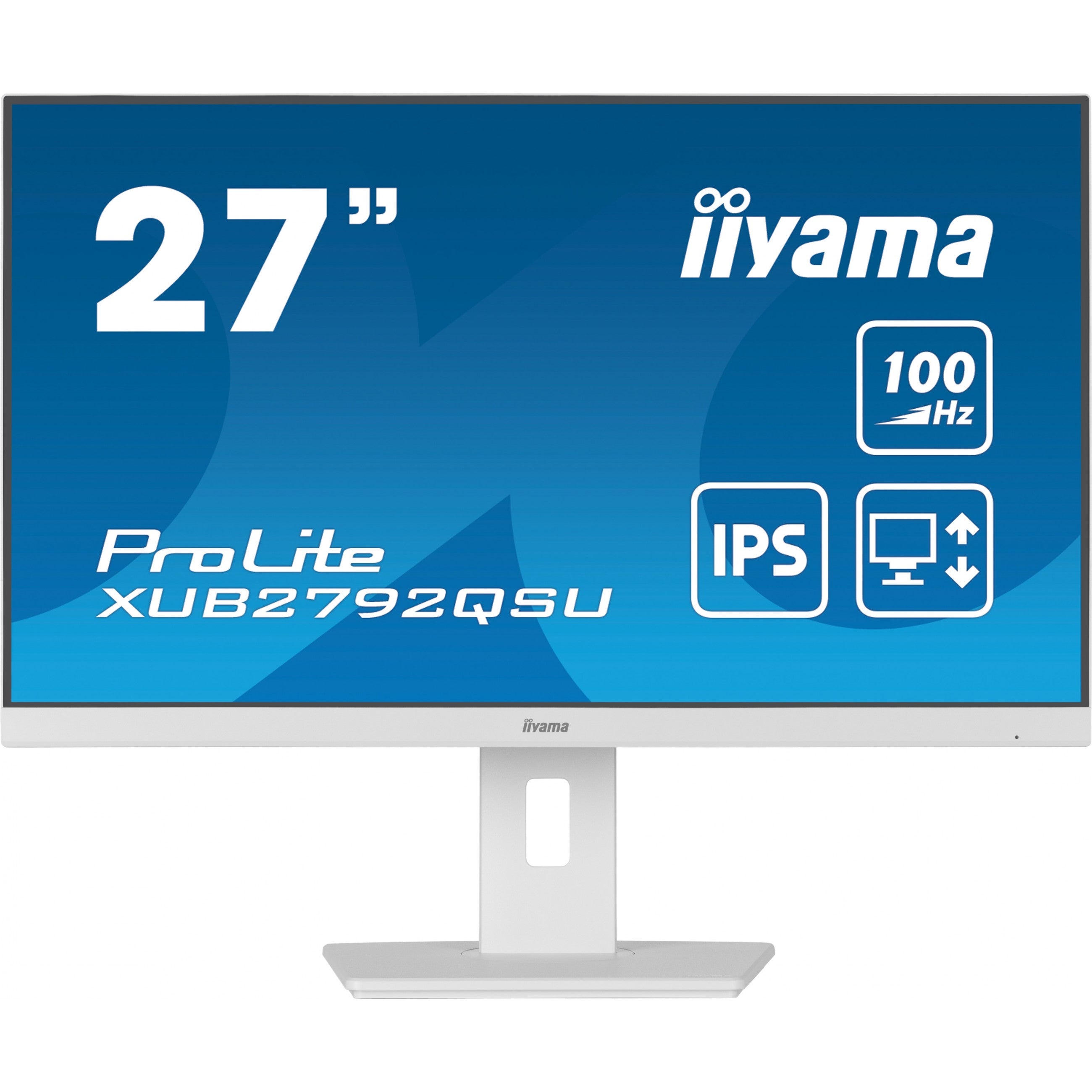 68.5cm/27" (2560x1440) iiyama Prolite XUB2792QSU-W6 16:9 WQHD IPS 100Hz 0.4ms HDMI DP USB Pivot White