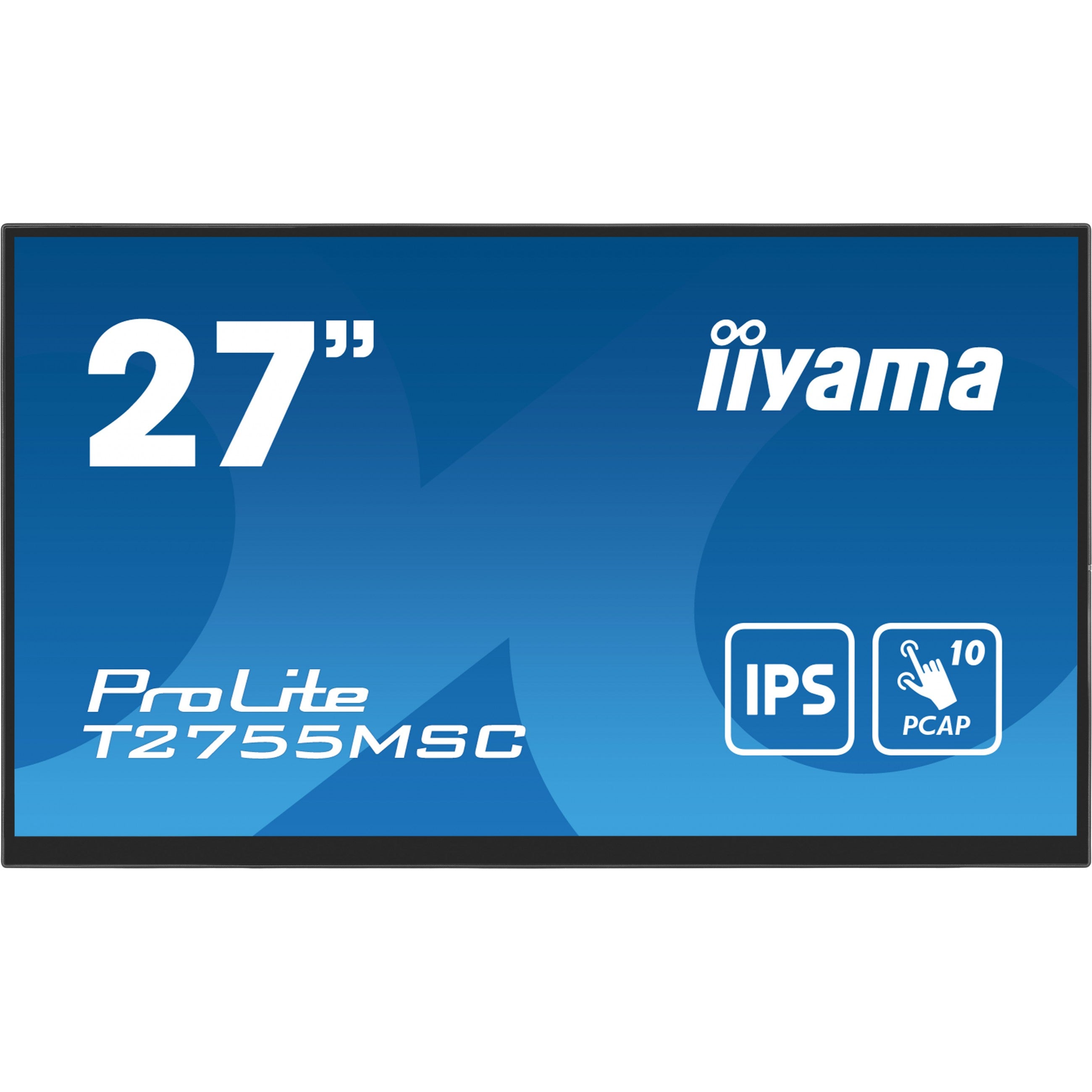 68.6cm/27" (1920x1080) iiyama ProLite T2755MSC-B1 16:9 FHD IPS Touch 5ms 60Hz HDMI DP USB Speaker Black