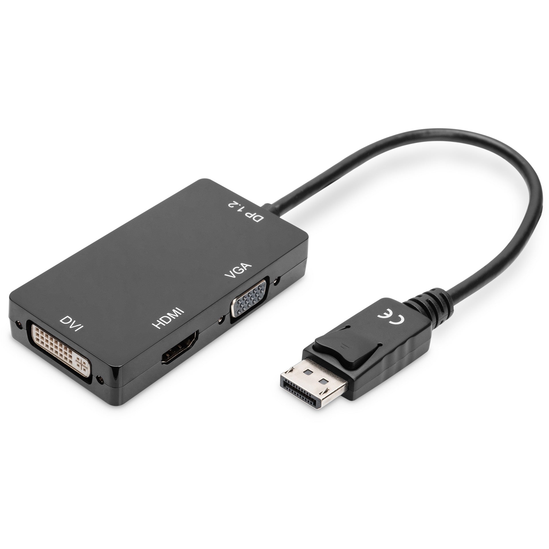 DIGITUS DisplayPortkonverterkabel DP->HDMI+DVI+VGA 0.2m