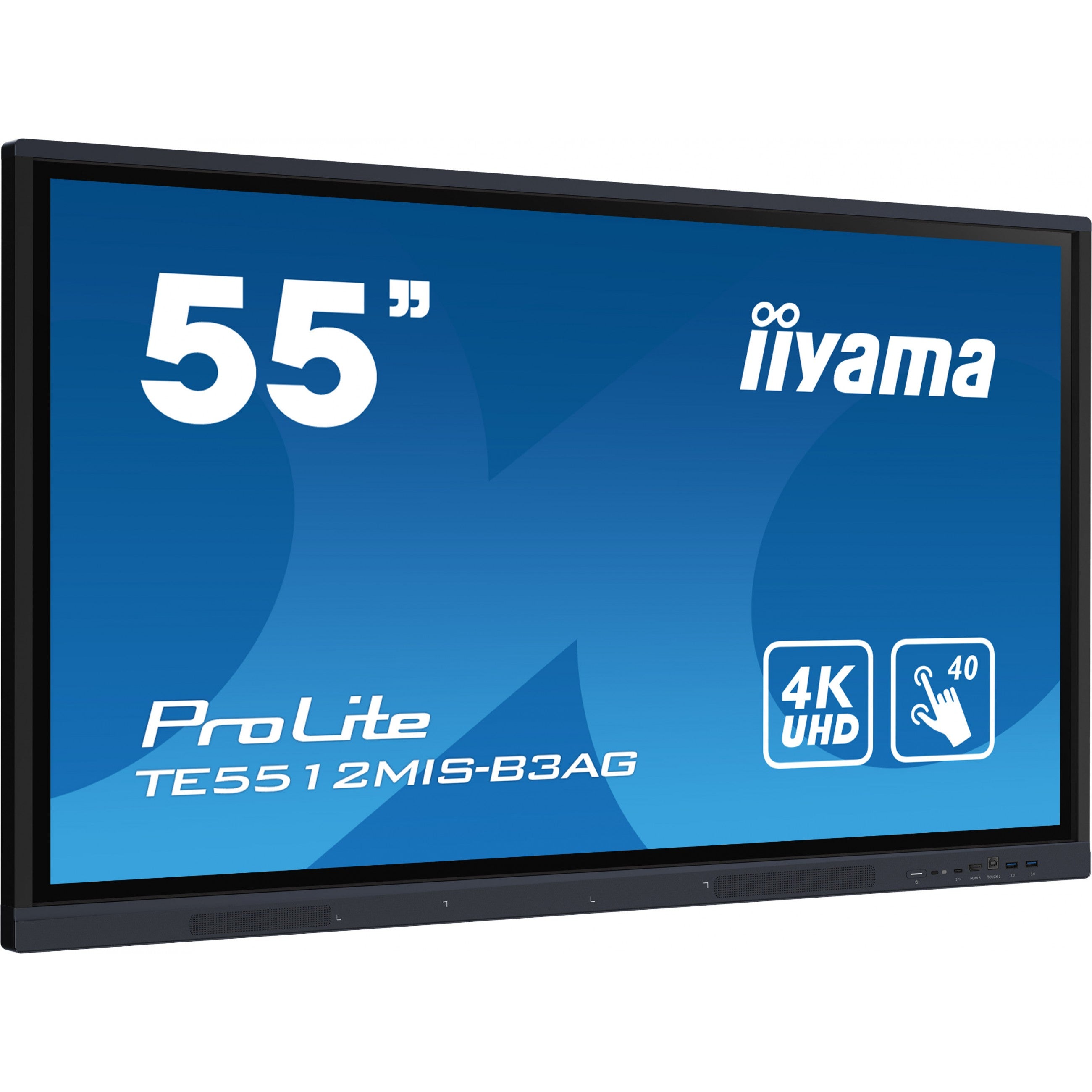 140cm/55" (3840x2160) iiyama ProLite TE5512MIS-B3AG 16:9 4K UHD IPS Touch 8ms 60Hz 24/7 3xHDMI USB-C VGA LAN WIFI Speaker Black