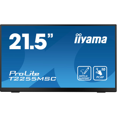 54.5cm/21.5" (1920x1080) iiyama ProLite T2255MSC-B1 16:9 FHD IPS Touch 5ms 60Hz HDMI DP Speaker Black