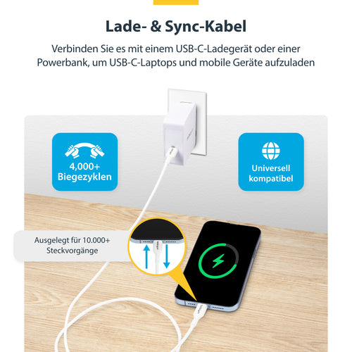 StarTech STARTECH.COM 3m USB-C Schnellladekabel USBC Kabel USB 2.0 Typ-C Laptop Ladekabel 60W Power
