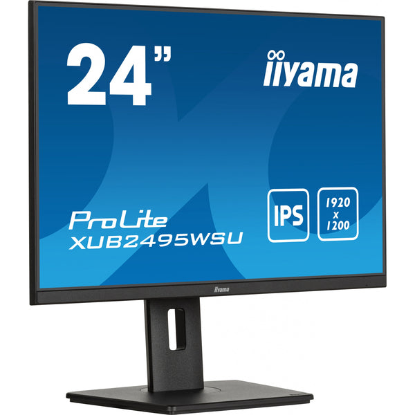 61.1cm/24" (1920x1200) Iiyama Prolite XUB2495WSU-B7 16:10 FHD IPS 4ms 75Hz HDMI DP USB Haut-parleur Pivot Noir