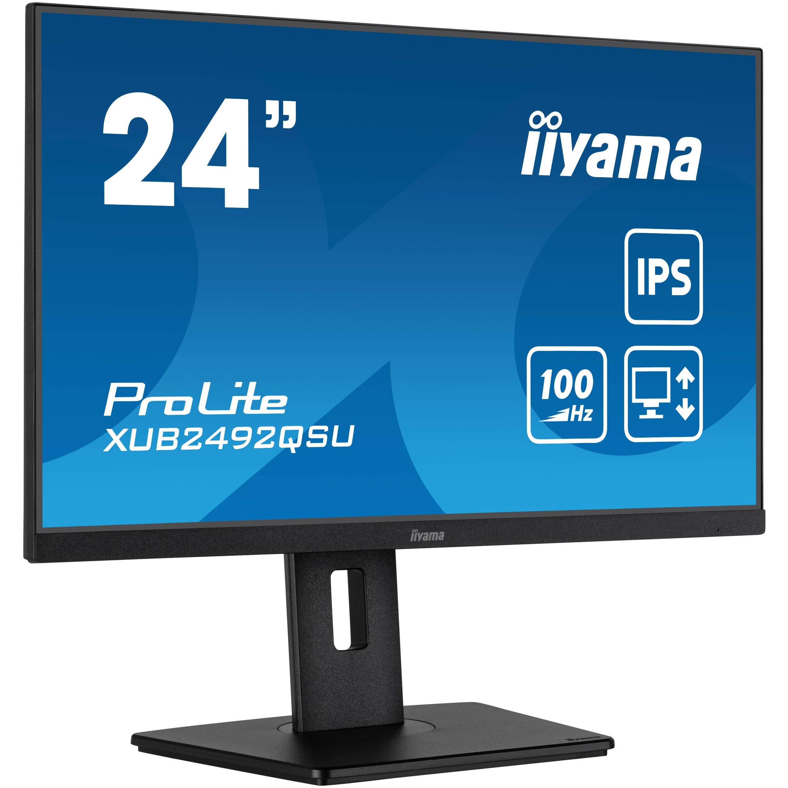 61cm/24" (2560x1440) iiyama ProLite XUB2492QSU-B1 16:9 WQHD IPS 0.5ms 100Hz HDMI DP USB Speaker Pivot Black