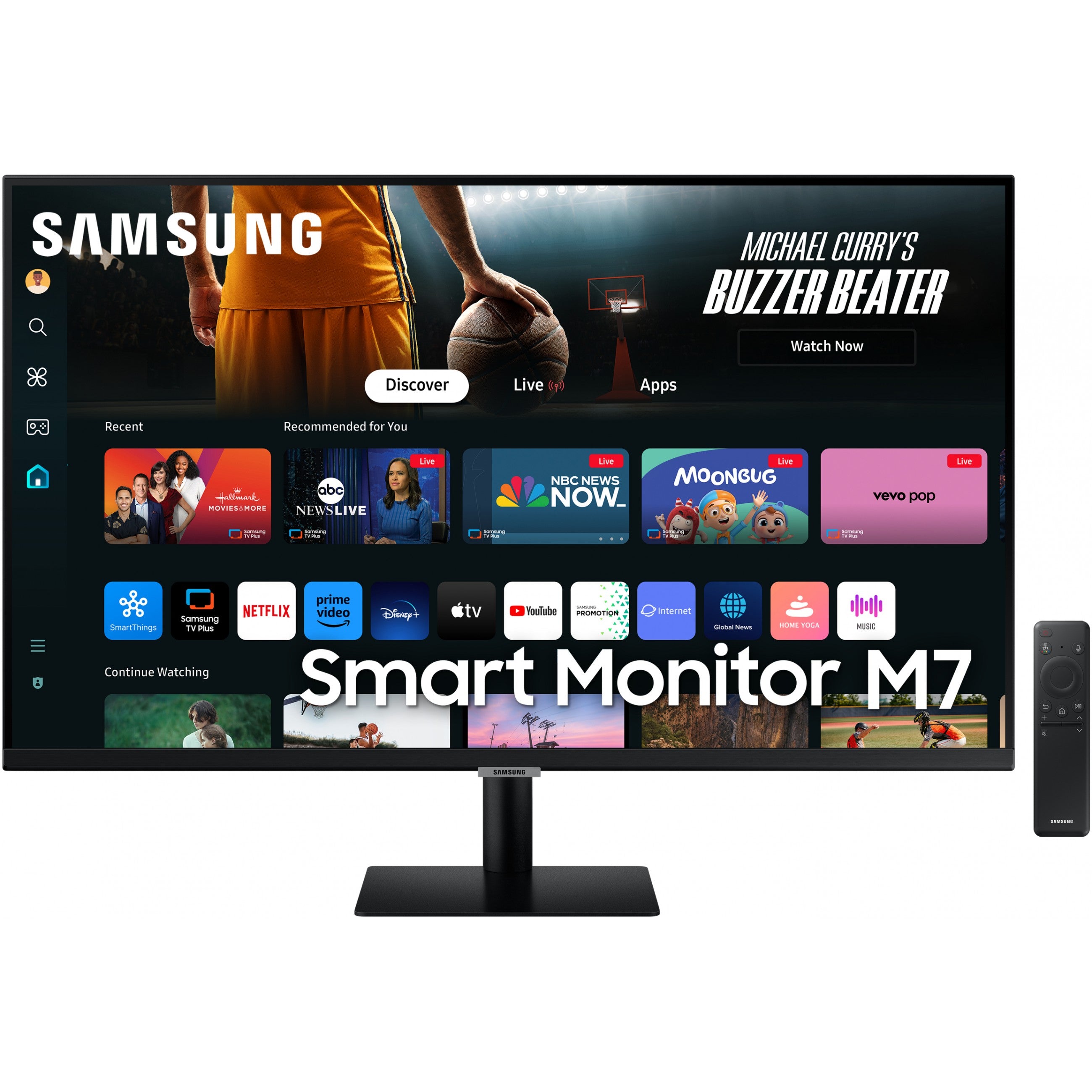 81.3cm/32" (3840x2160) Samsung LS32DM700UUXEN 16:9 4K UHD 4ms 60Hz HDMI USB-C Tizen Wifi Speaker Black