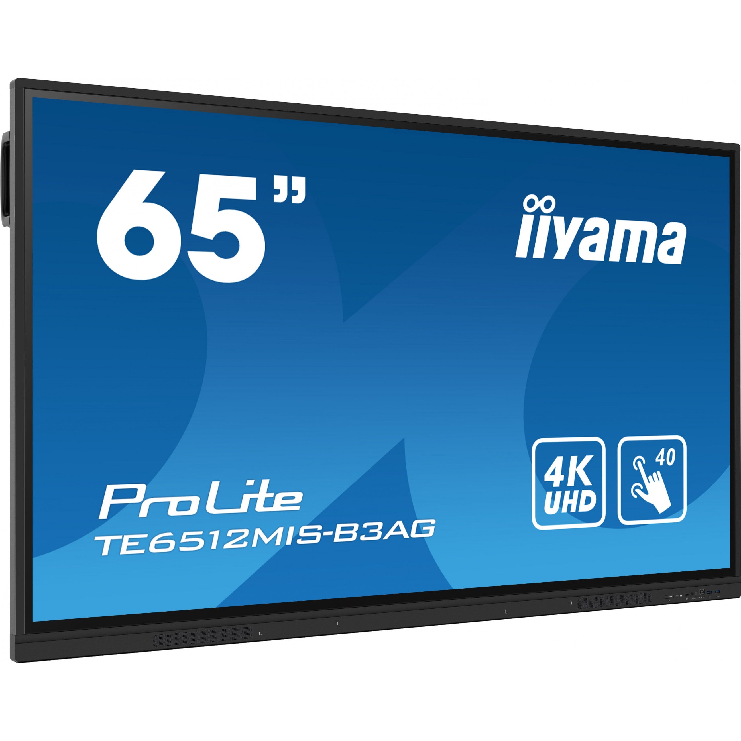 165cm/65" (3840x2160) iiyama ProLite TE6512MIS-B3AG 16:9 4K UHD IPS Touch DigitalSignage 8ms 60Hz HDMI USB-C VGA LAN Speaker Black