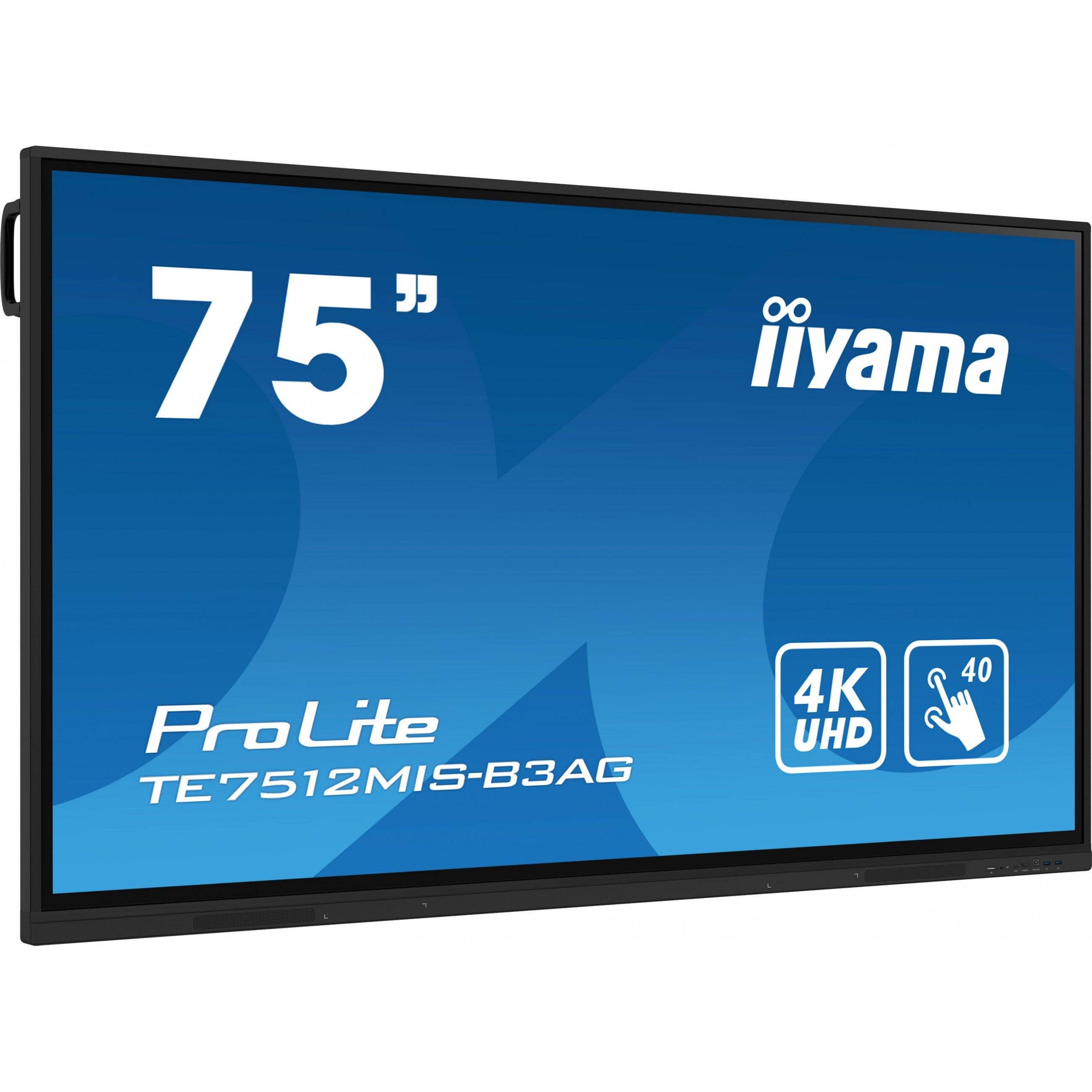 189.3cm/75" (3840x2160) iiyama ProLite TE7512MIS-B3AG 16:9 K UHD IPS 24/7 Digital Signage 8ms 60Hz HDMI USB-C VGA LAN WIFI Speaker Black