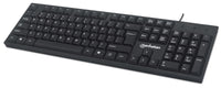 Manhattan USB-Tastatur, Kabelgebunden, 104 Tasten, integriertes USB-Kabel, LED-Anzeigen, schwarz