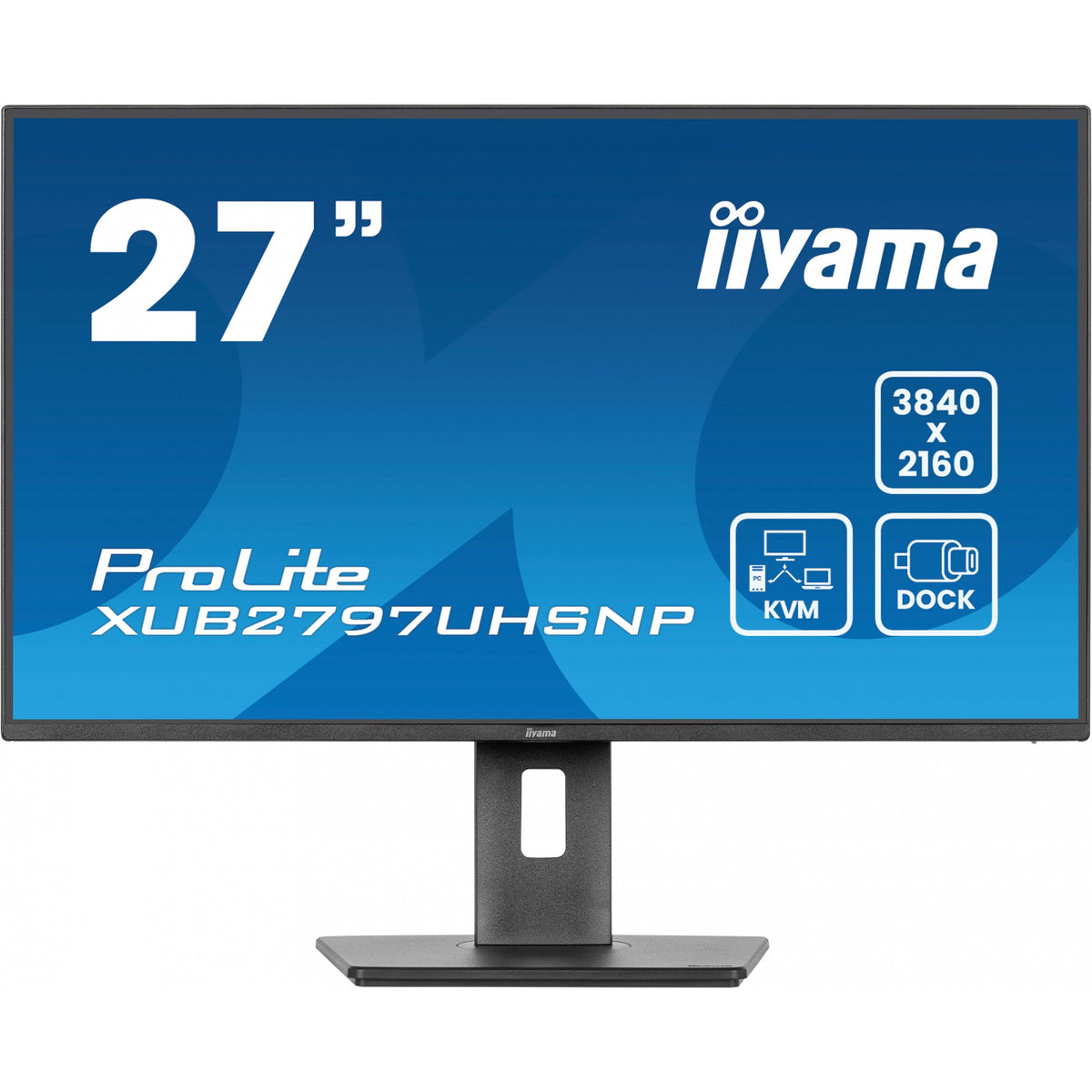 68.5cm/27" (3840x2160) iiyama ProLite XUB2797UHSNP-B1 16:9 4k UHD IPS 4ms 60Hz HDMI DP USB-C KVM Speakers Pivot Black
