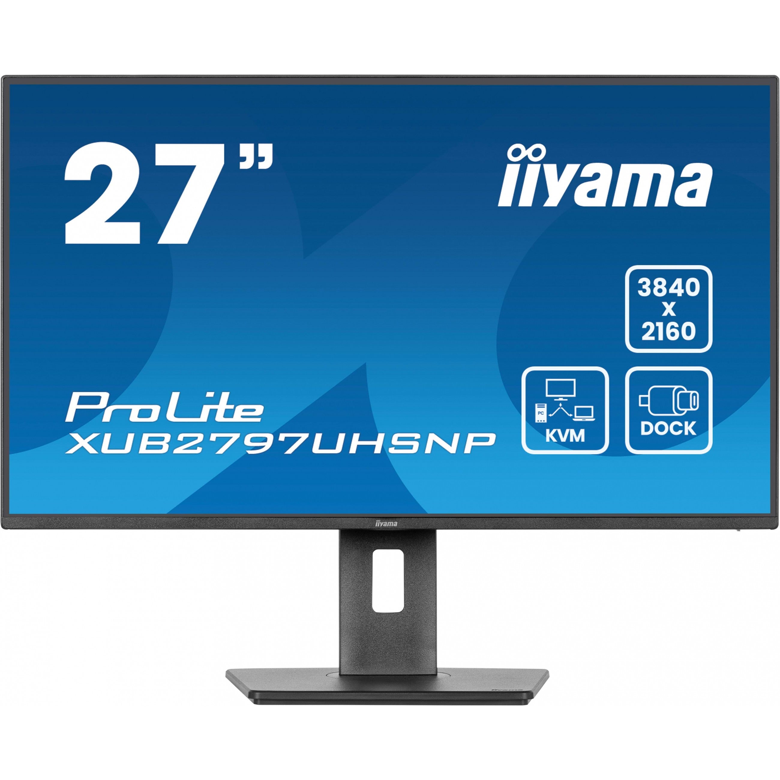 68.5cm/27" (3840x2160) iiyama ProLite XUB2797UHSNP-B1 16:9 4k UHD IPS 4ms 60Hz HDMI DP USB-C KVM Speaker Pivot Black