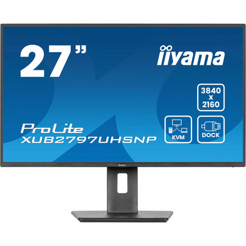 68.5cm/27" (3840x2160) iiyama ProLite XUB2797UHSNP-B1 16:9 4k UHD IPS 4ms 60Hz HDMI DP USB-C KVM Speaker Pivot Black
