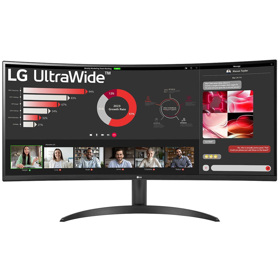 86.42cm/34" (3440x1440) LG 34WR50QK-B Ultra Wide Curved 100 Hz HDR10 5ms 2xHDMI DP
