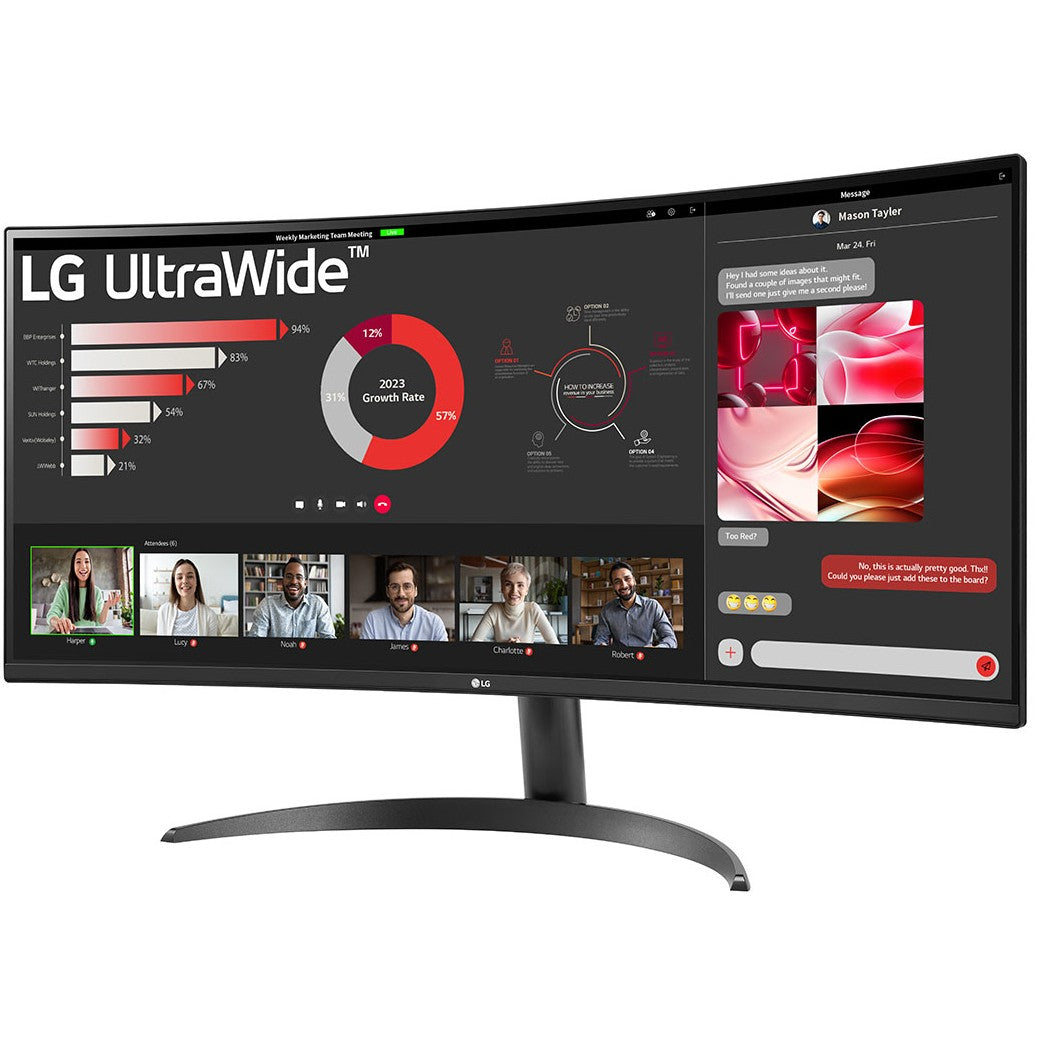 86.42cm/34" (3440x1440) LG 34WR50QK-B Ultra Wide Curved 100 Hz HDR10 5ms 2xHDMI DP