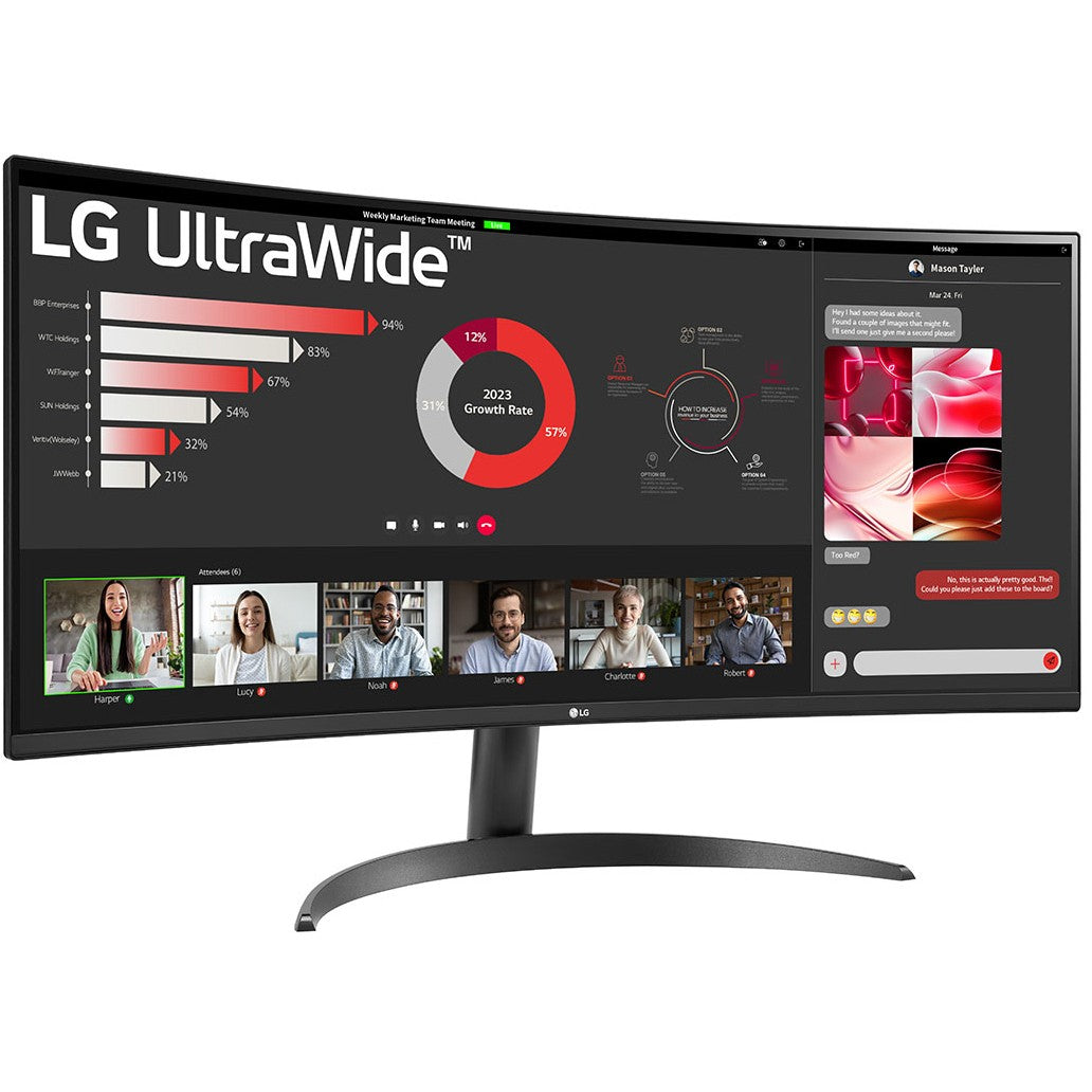 86,42cm/34" (3440x1440) LG 34WR50QK-B Ultra Wide Incurvé 100 Hz HDR10 5ms 2xHDMI DP