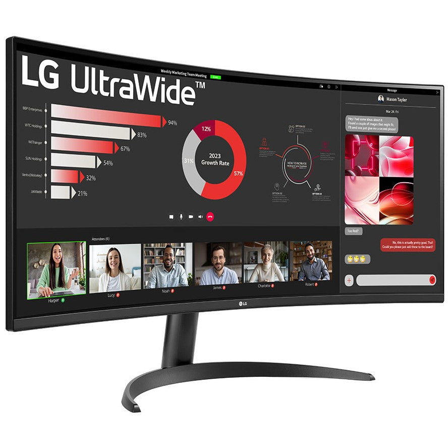 86,42cm/34" (3440x1440) LG 34WR50QK-B Ultra Wide Incurvé 100 Hz HDR10 5ms 2xHDMI DP