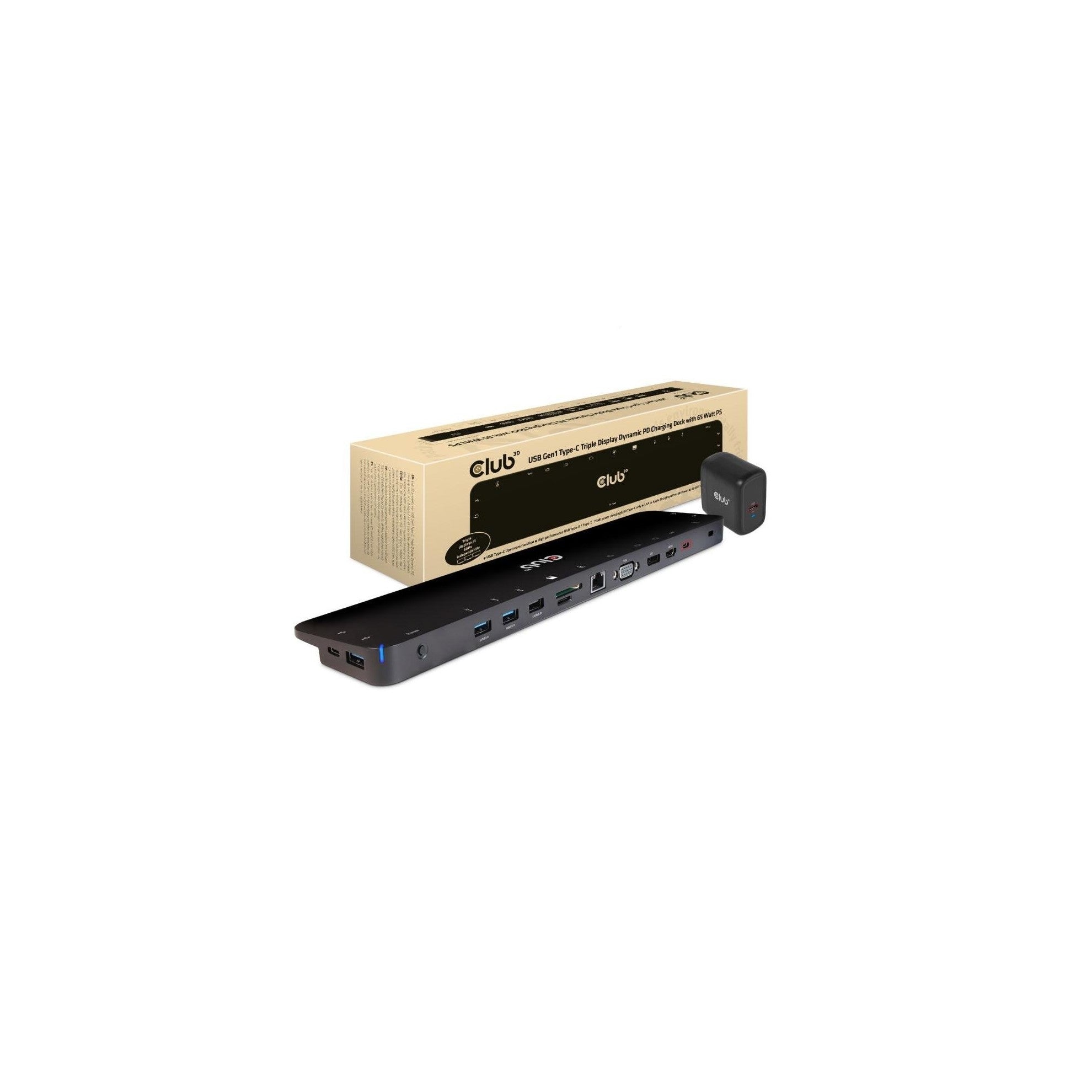 Club 3D, Dockingstation USB C 65W Lade