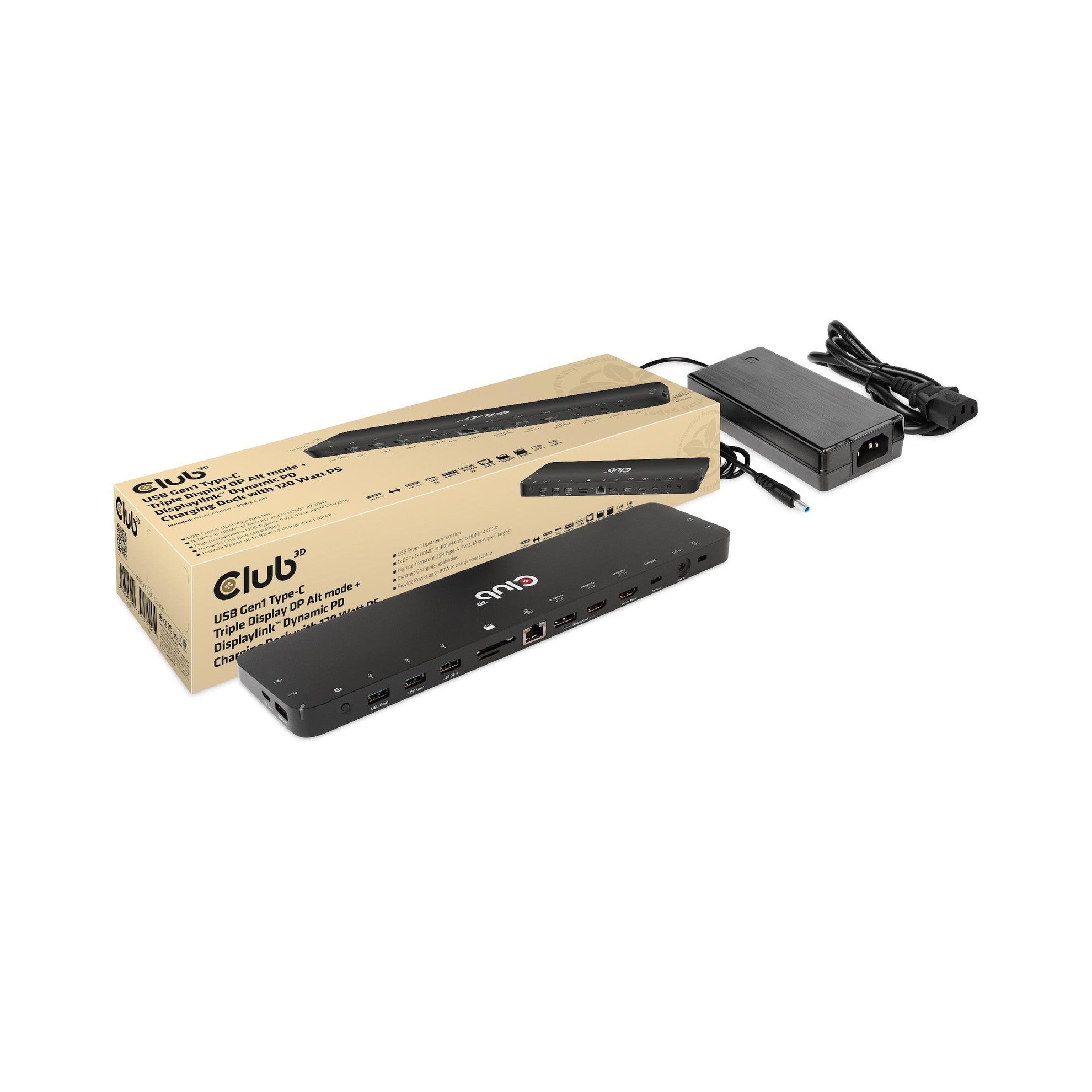 Club 3D, Dockingstation USB C 120W Lade