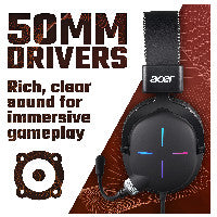 Acer Nitro Headset II NHW200 Kopfhörer Kabelgebunden Kopfband Gaming Schwarz
