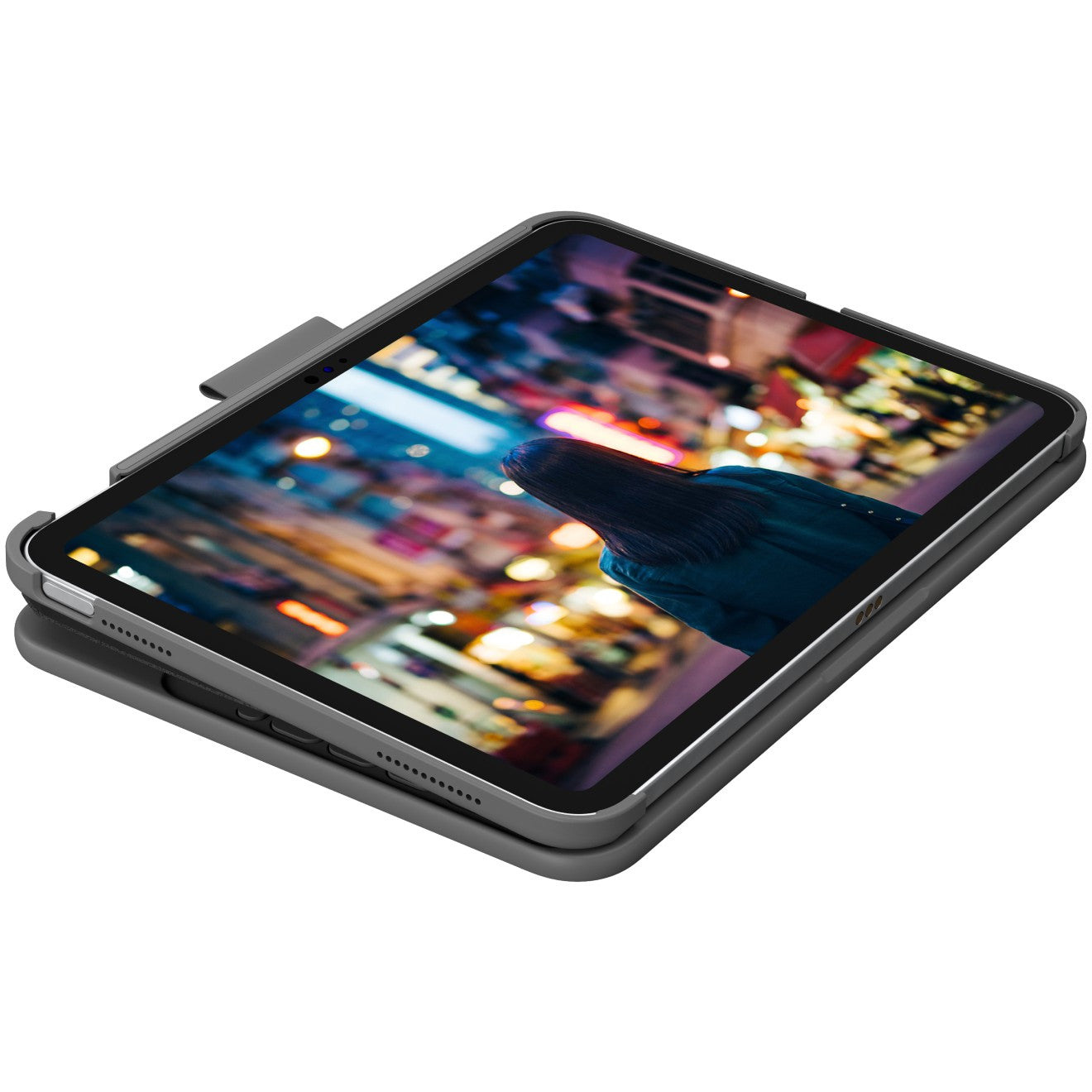 Logitech Slim Folio Bluetooth Tastatur und Schutzhülle iPad 10. Generation grey QWERTZ DE