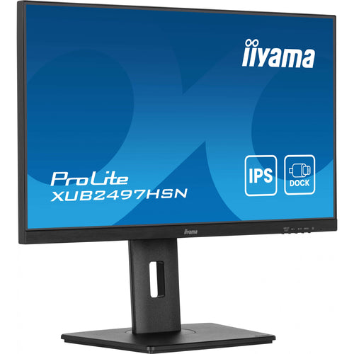 60.5cm/23.8" (1920x1080) iiyama ProLite XUB2497HSN-B2 16:9 FHD IPS 1ms 100Hz HDMI DP USB-Hub Speaker Pivot Black