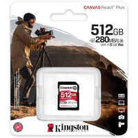 CARD 512GB Kingston Canvas React Plus XC Klasse 10 UHS-II U3 V60