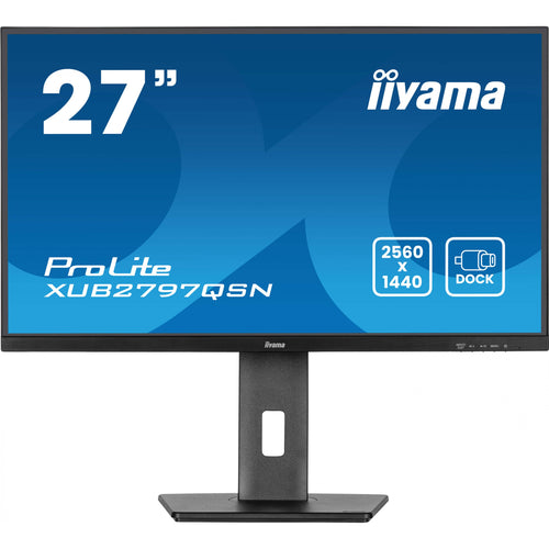 68.5cm/27" (2560x1440) iiyama XUB2797QSN-B2 16:9 QHD IPS 1ms 100Hz HDMI DP USB-C Speaker Pivot Black