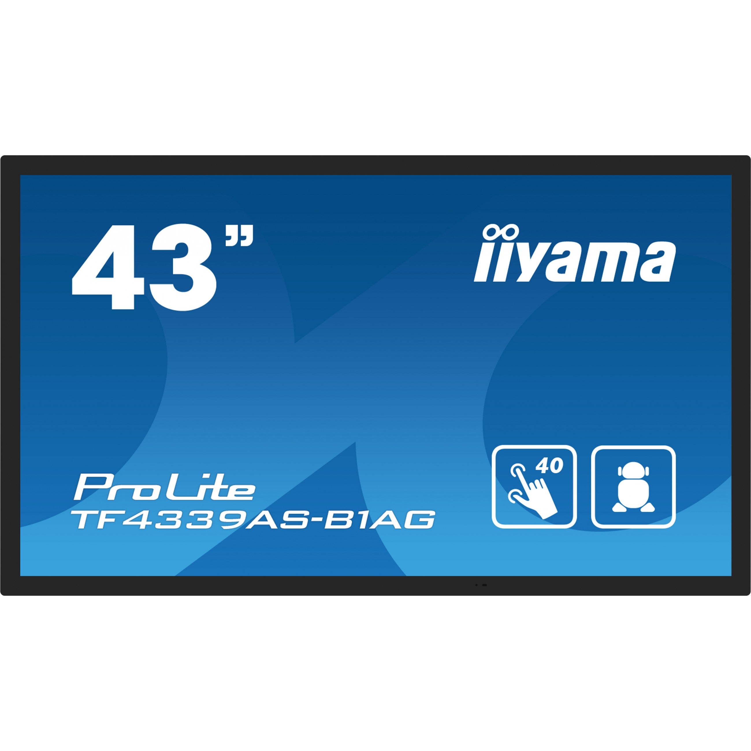 IIYAMA 108cm (43") TF4339AS-B1AG 16:9 M-Touch 2xHDMI+DP+USB